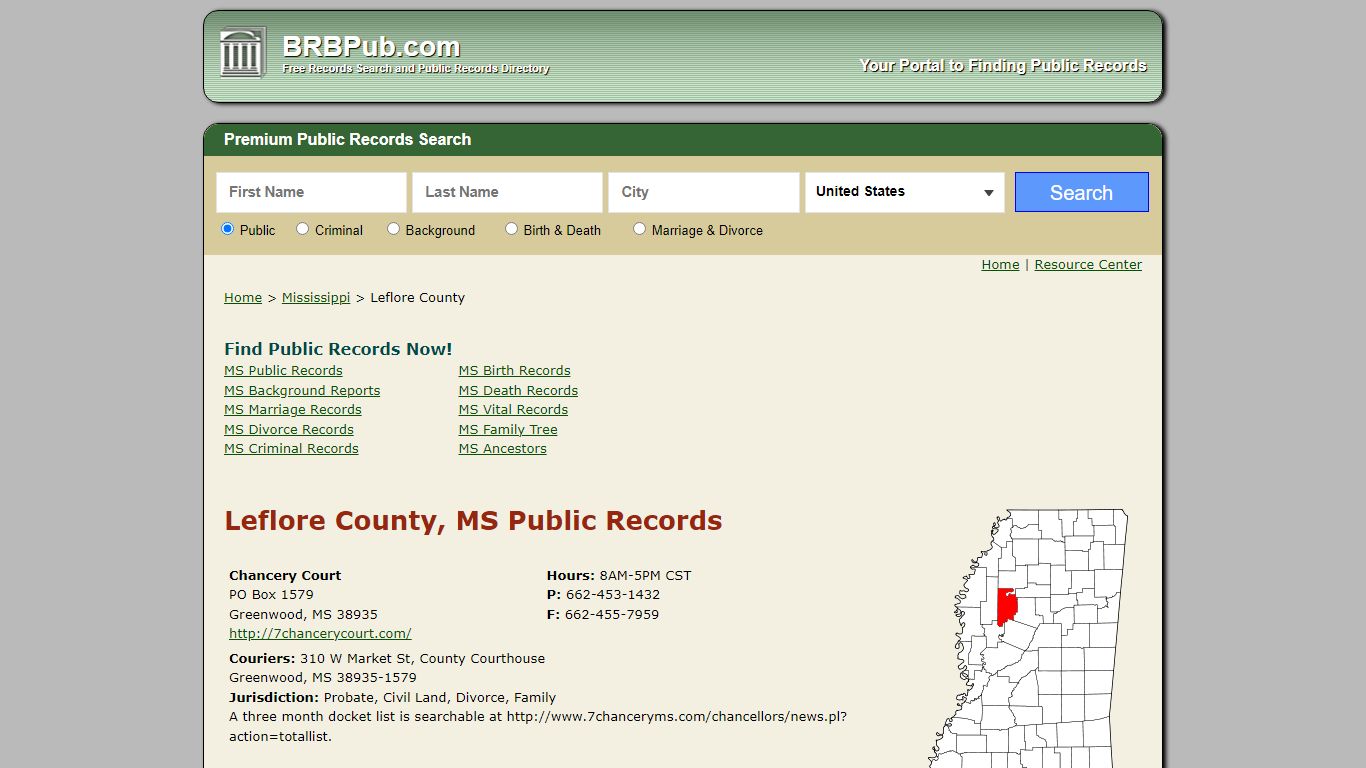 Leflore County Public Records | Search Mississippi Government Databases