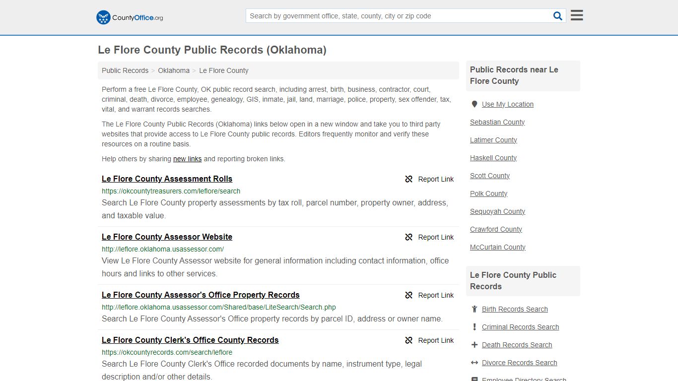 Public Records - Le Flore County, OK (Business, Criminal, GIS, Property ...